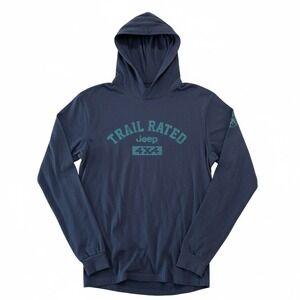 Jeep Trail Rated 4x4 Mens Navy Blue Graphic Hooded Long Sleeve T-Shirt Hoodie